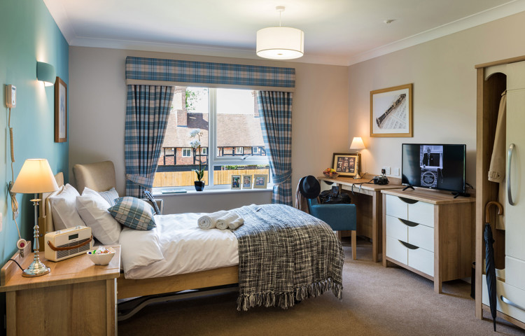 Internal shot of residents bedroom at Abbeyfield Speedwell Court