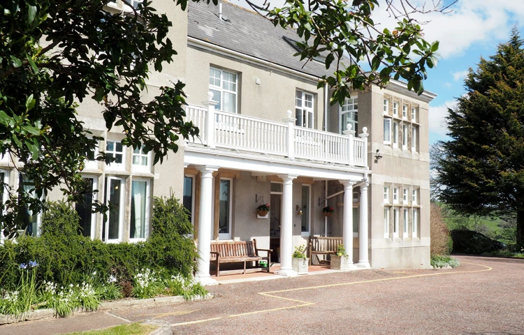 Outside entrance of Hill House, Care Home in Honiton, Devon
