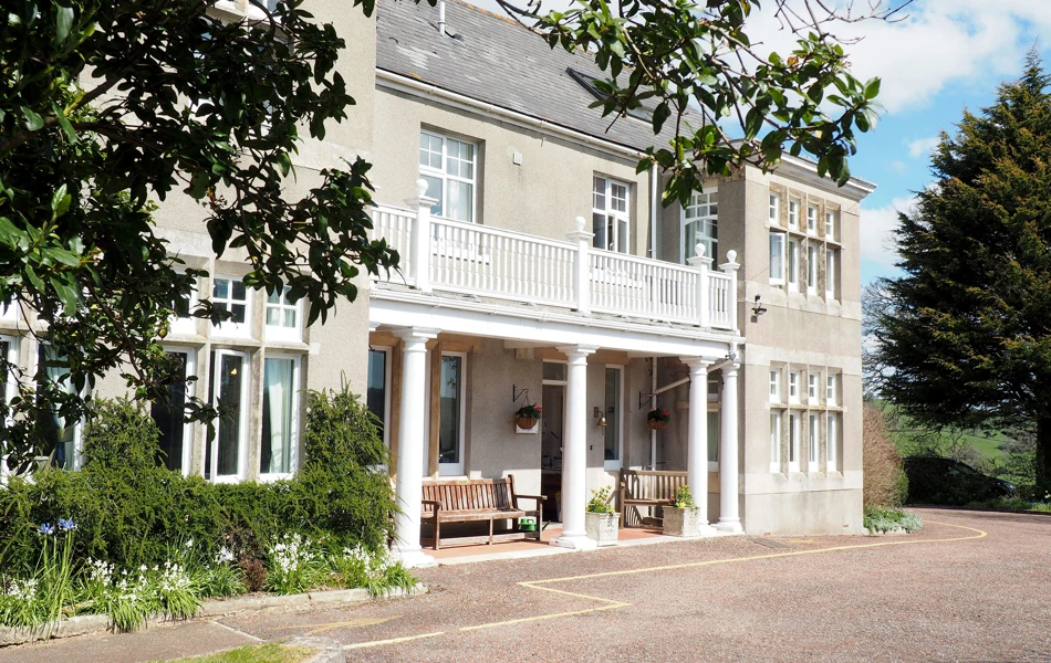 Outside entrance of Hill House, Care Home in Honiton, Devon
