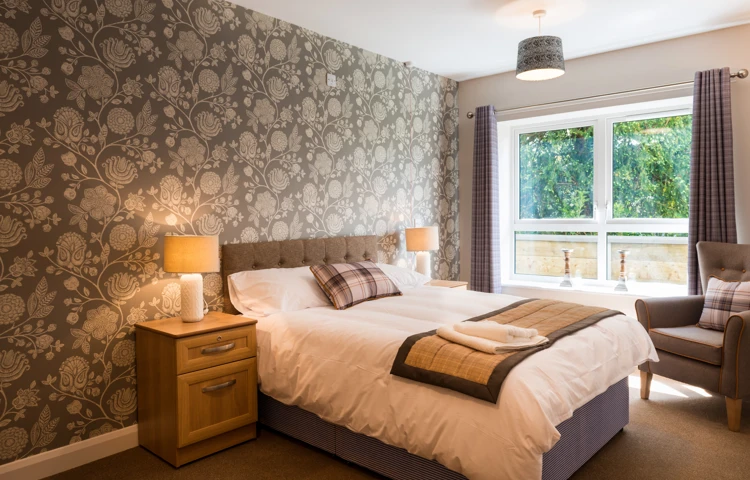 A double bedroom at Burnham Court