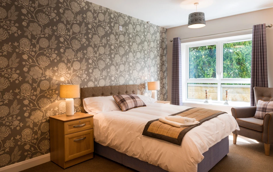 A double bedroom at Burnham Court