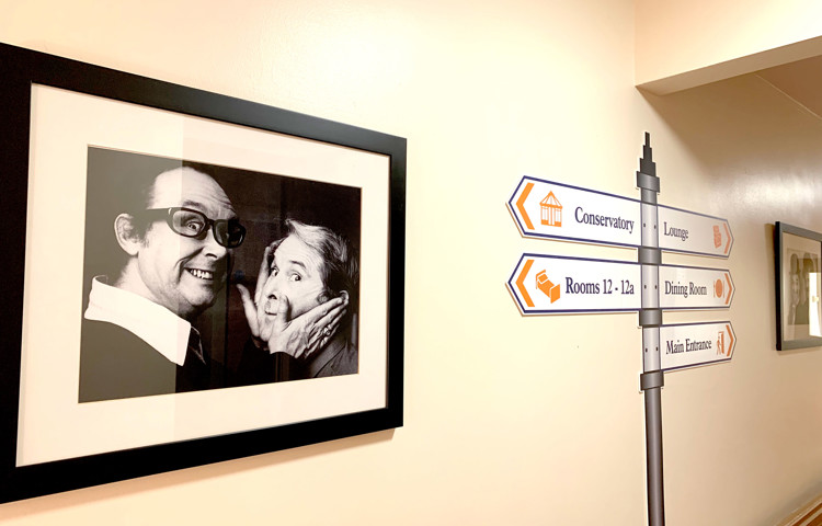 Signs help residents move through the house