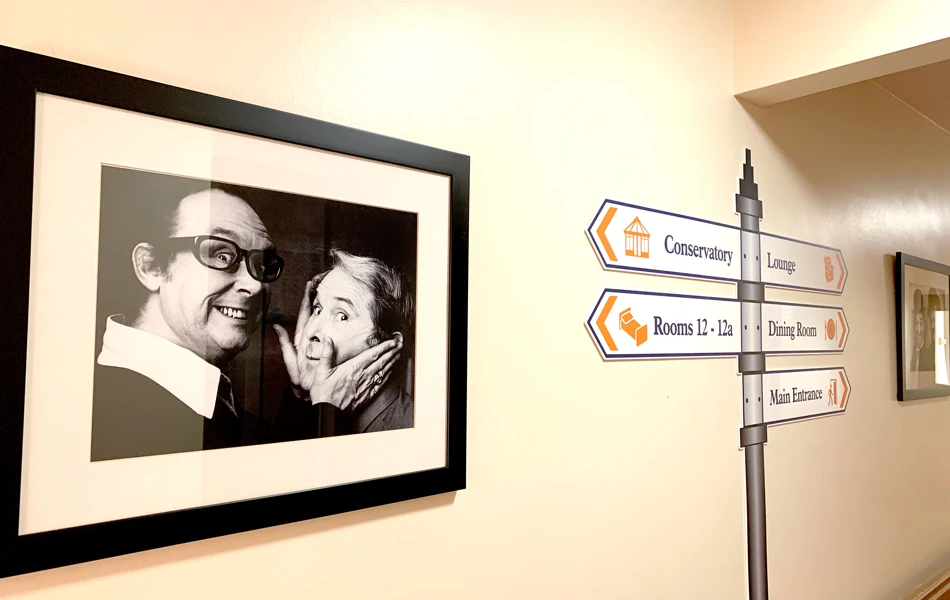 Signs help residents move through the house