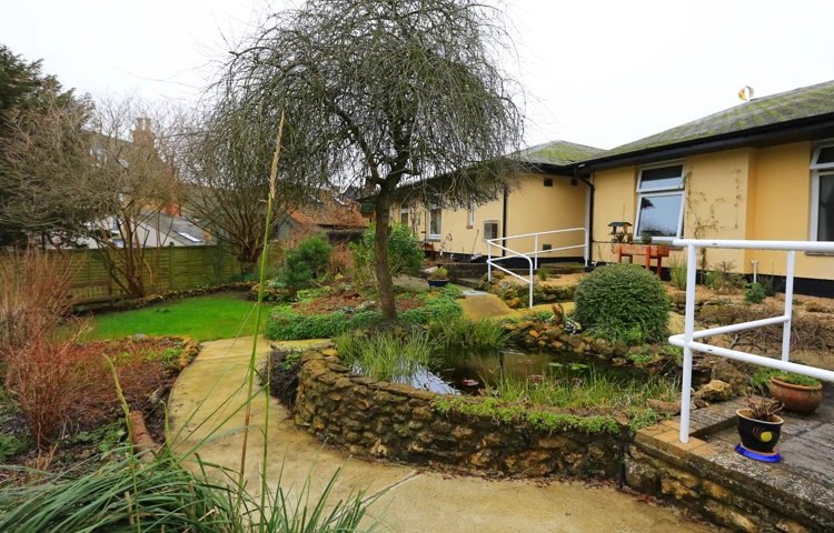 The garden of Abbeyfield House, Beaminster DT8 3EQ