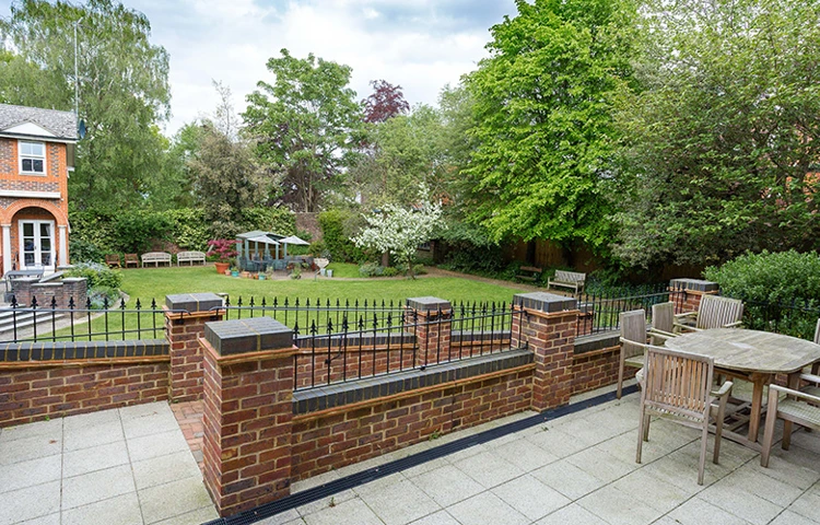 View of ramp from the patio in the garden at Lee House