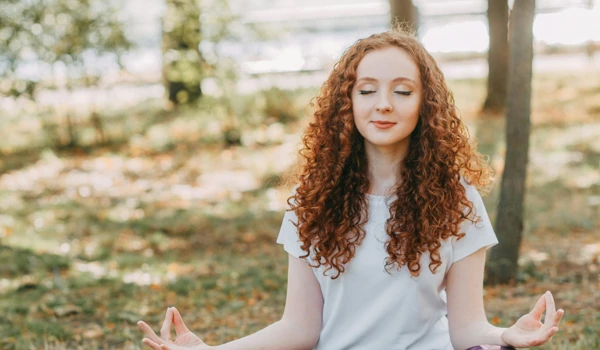 Woman Doing Yoga Outside