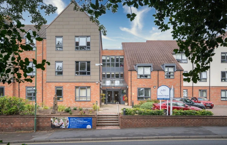 View of entrance to Hampton House, Independent Living in the West Midlands
