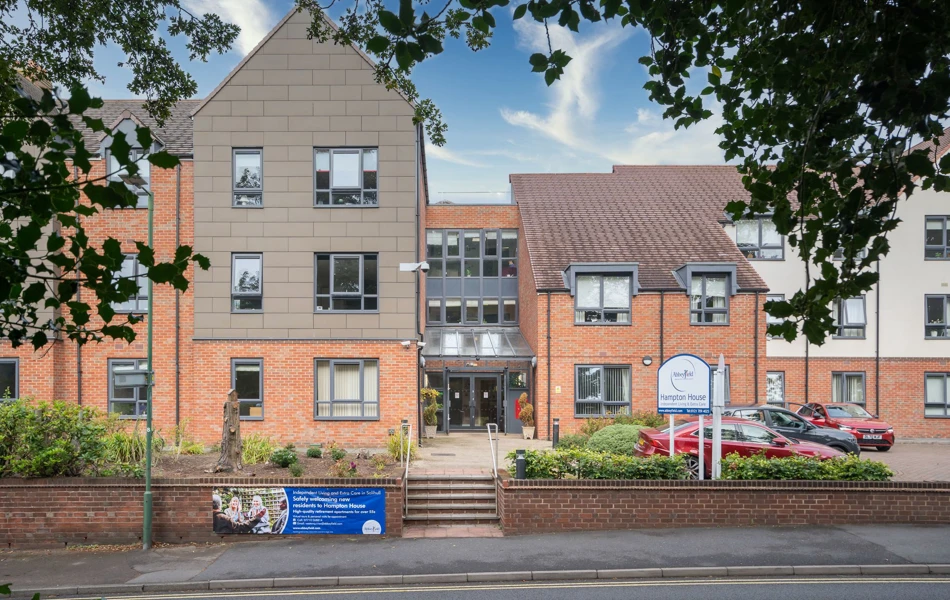 View of entrance to Hampton House, Independent Living in the West Midlands