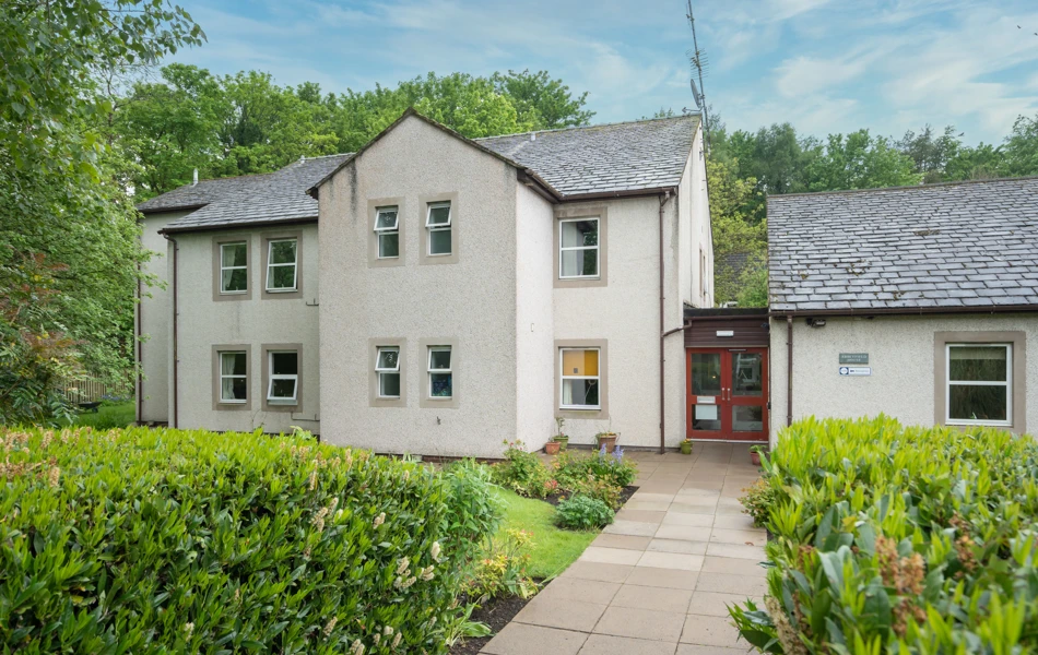Entrance and front lawn at Abbeyfield House, Cockermouth CA13 9RH