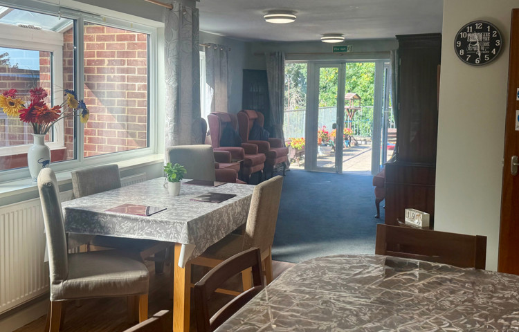 Communal Dining Room And Lounge At Abbeyfield House In Southampton