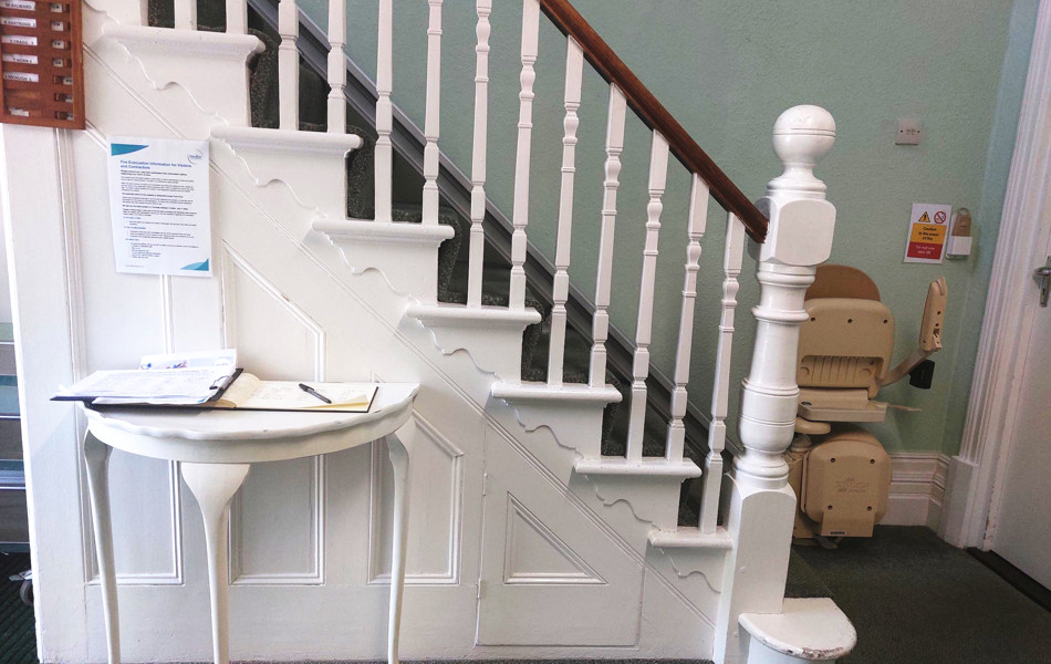 Staircase And Stair Lift At Abbeyfield House, Havant PO9 2SS