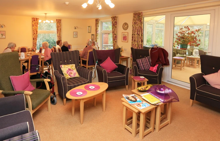 Communal lounge and diner at Abbeyfield House, Beaminster DT8 3EQ