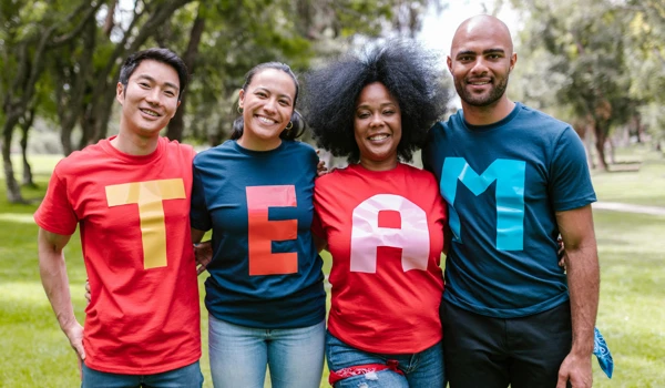 Group Of People With Team Tshirts
