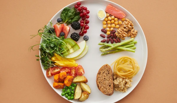 Selection Of Healthy Food On A Plate