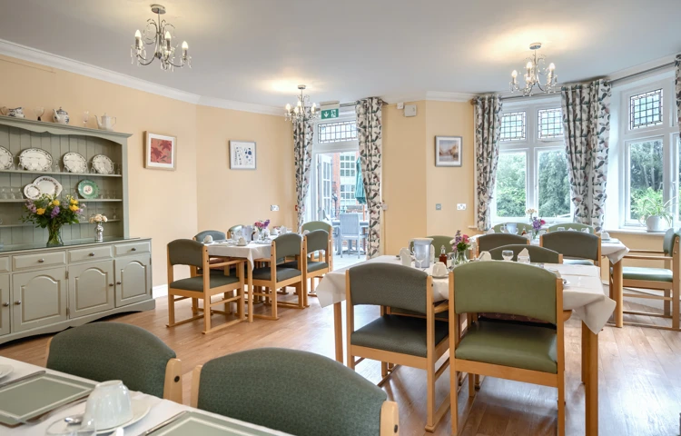 Internal view of communal dining room at Lee House Wimbledon