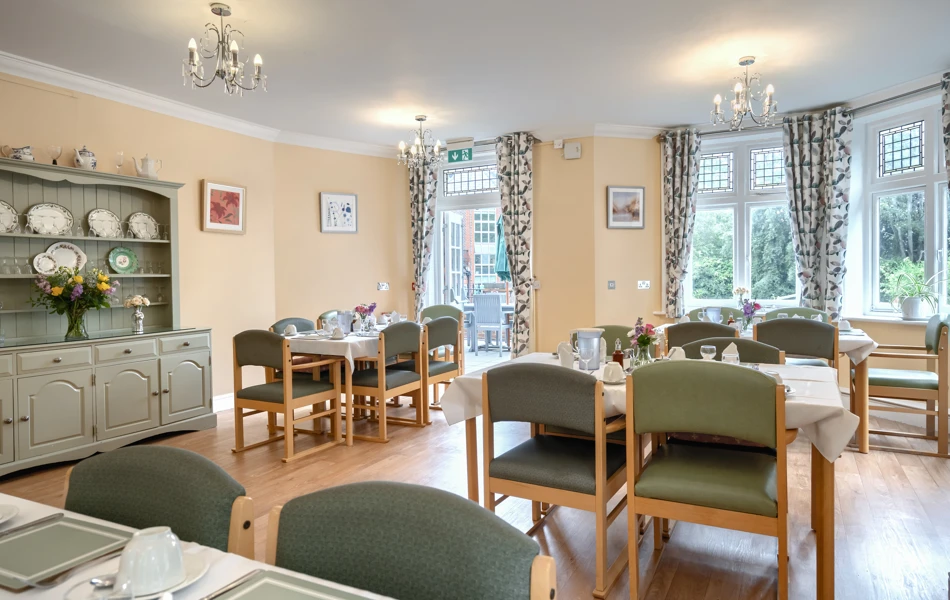Internal view of communal dining room at Lee House Wimbledon