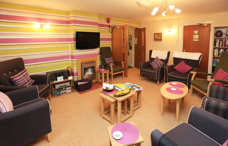 Communal lounge at Abbeyfield House, Beaminster DT8 3EQ