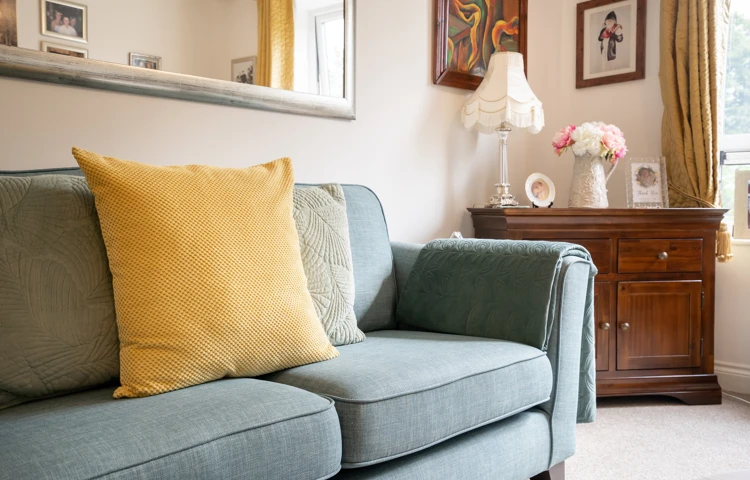 Lounge seating in an apartment at Hampton House