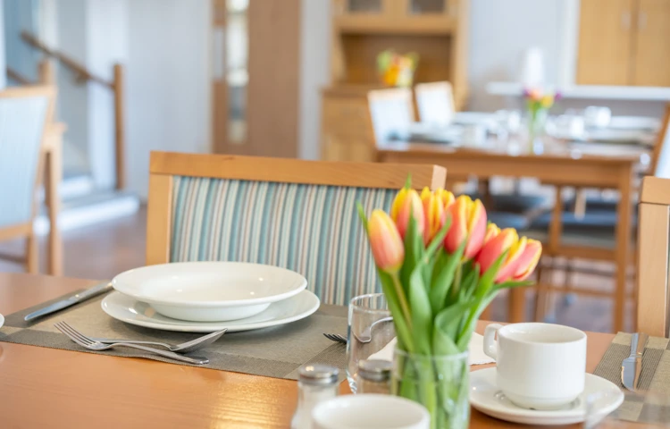 dining-room-set-for-lunch-at Abbeyfield House, Ulverston LA12 0BY