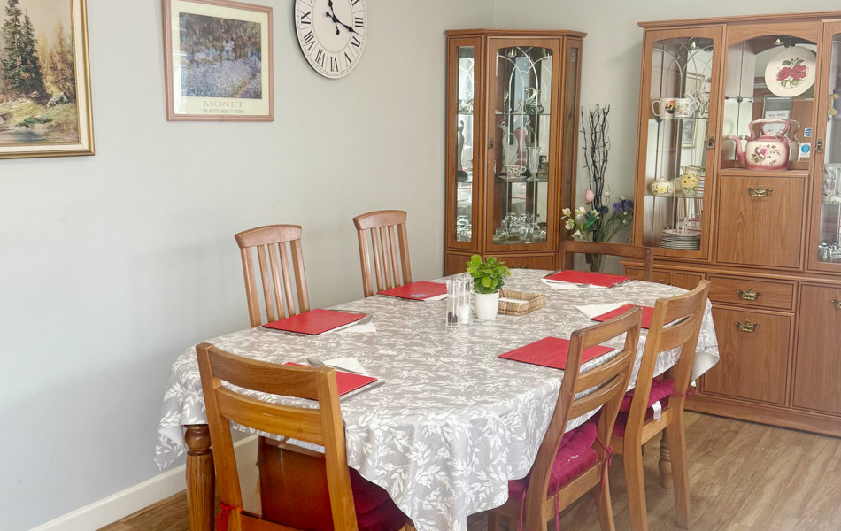 Communal Dining Room At Abbeyfield House In Southampton Where Residents Can Enjoy Shared Meal Times Together