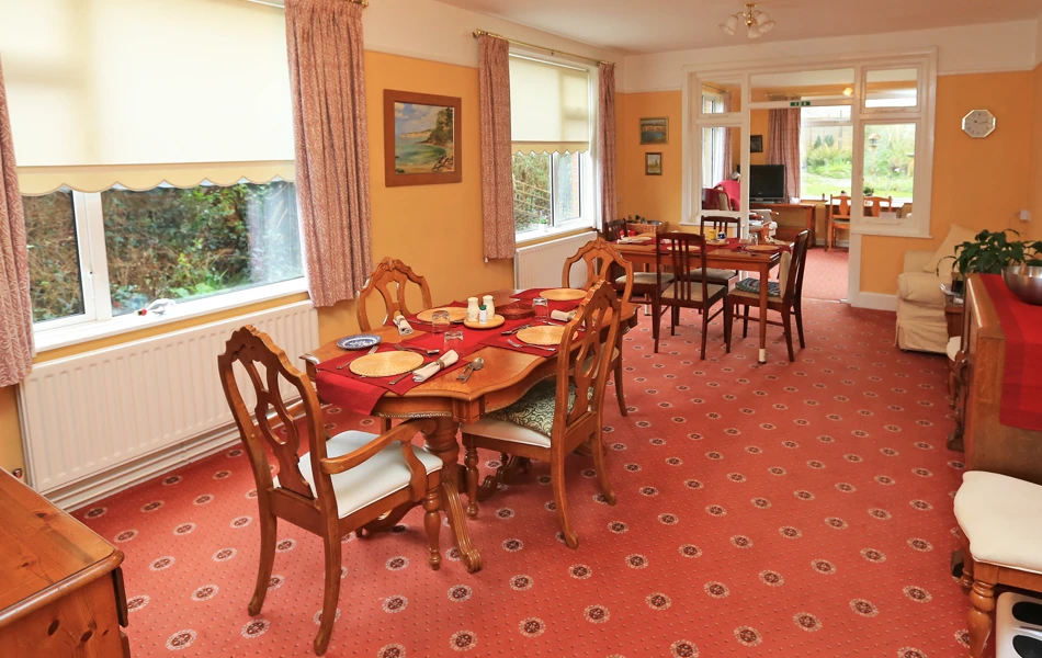 Lunch and dinner are served daily in the dining room
