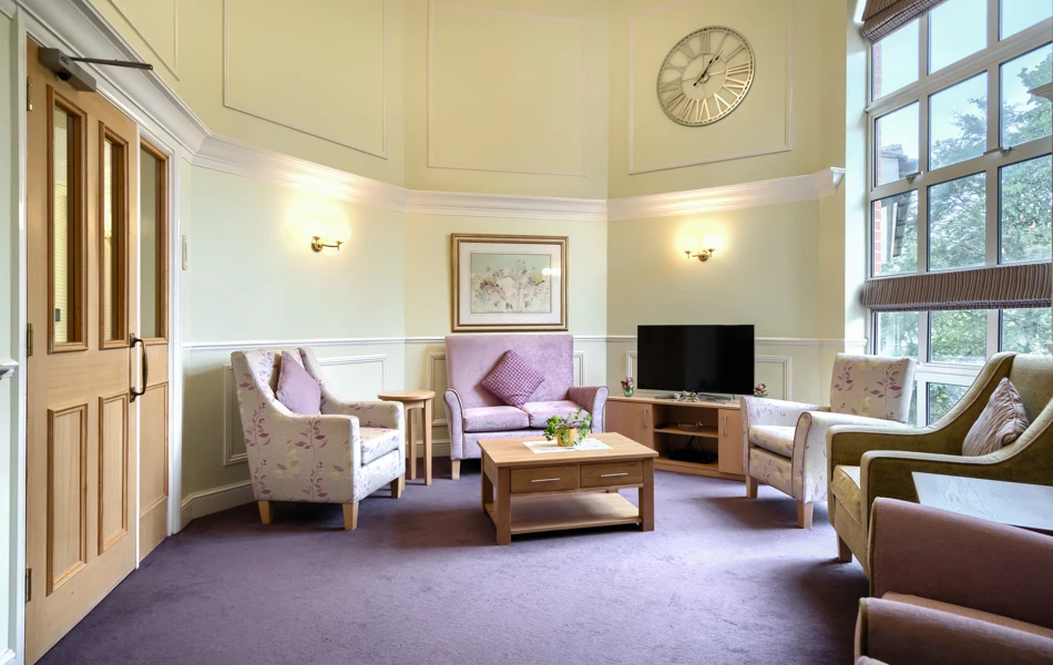 Lee House dome lounge with chairs table and TV